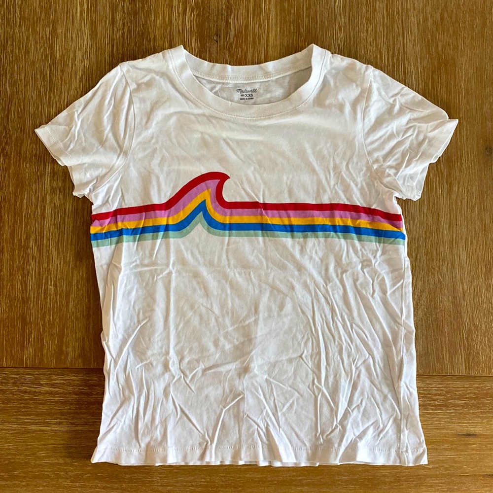 Madewell Rainbow Wave Crewneck Cotton Short-Sleeve T-Shirt
